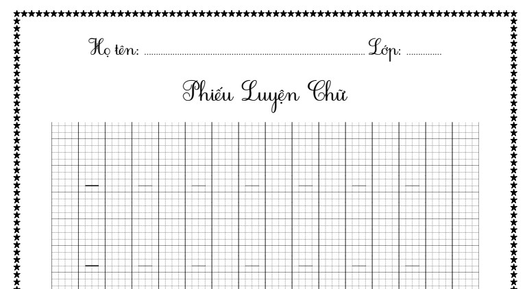 Phiếu 98 trang, tô 2 ly luyện chữ