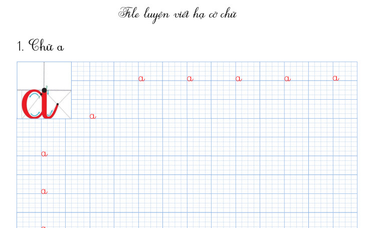 Luyện viết hạ cỡ chữ