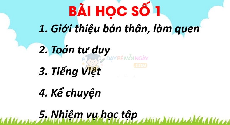 Bài số 1 – Ôn luyện chất lượng cao vào lớp 1