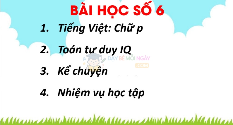 Bài số 6 - Ôn luyện chất lượng cao vào lớp 1
