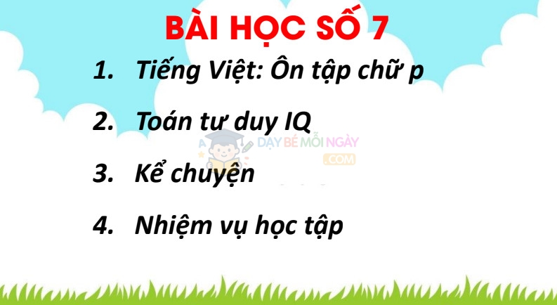 Bài số 7 - Ôn luyện chất lượng cao vào lớp 1