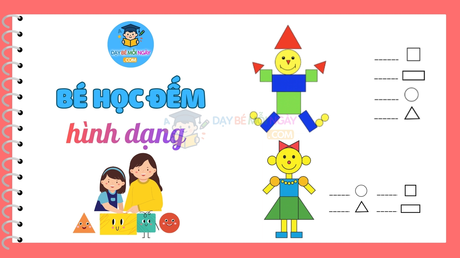 Bé học đếm hình dạng