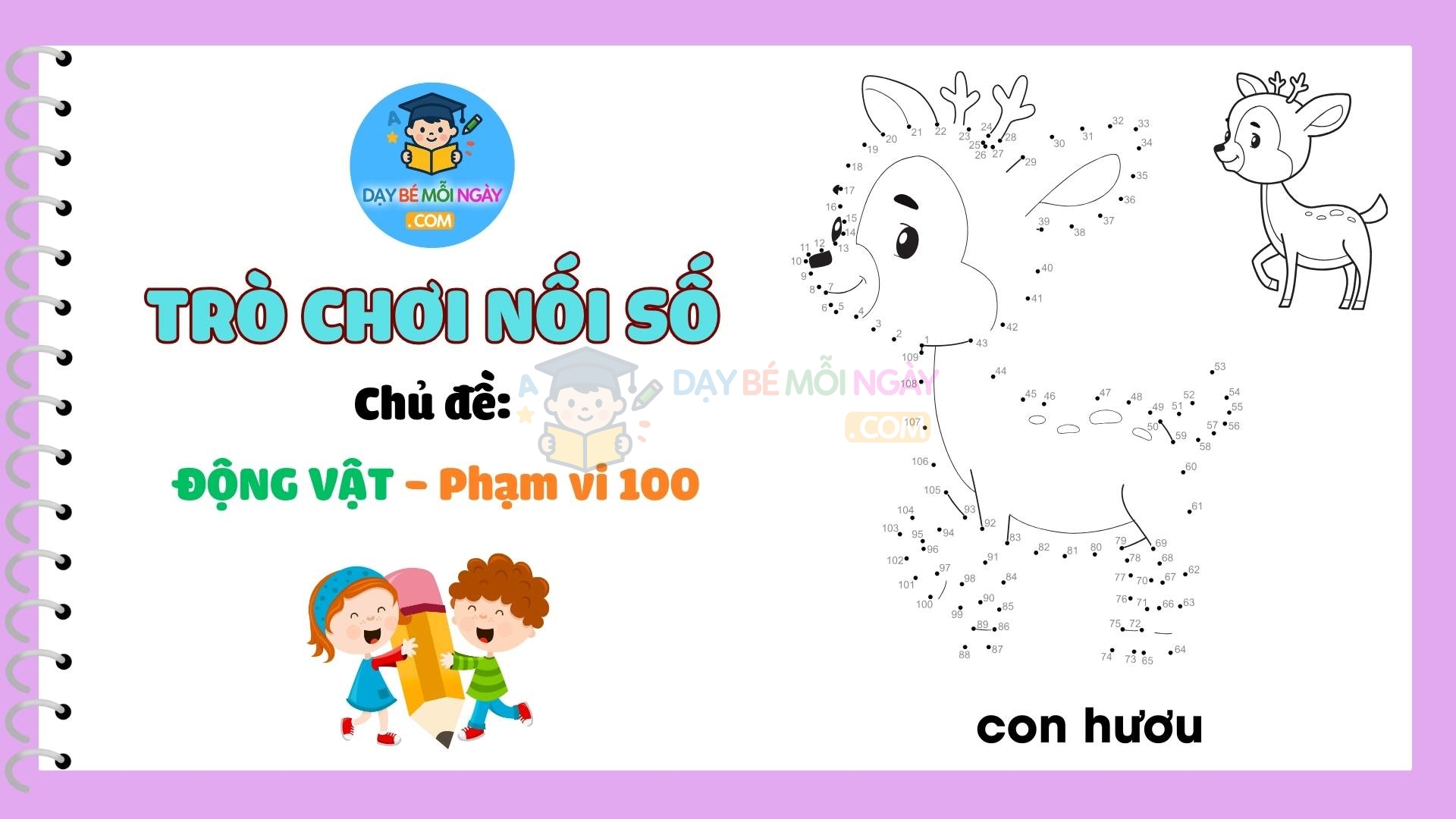 Trò chơi nối số - chủ đề động vật