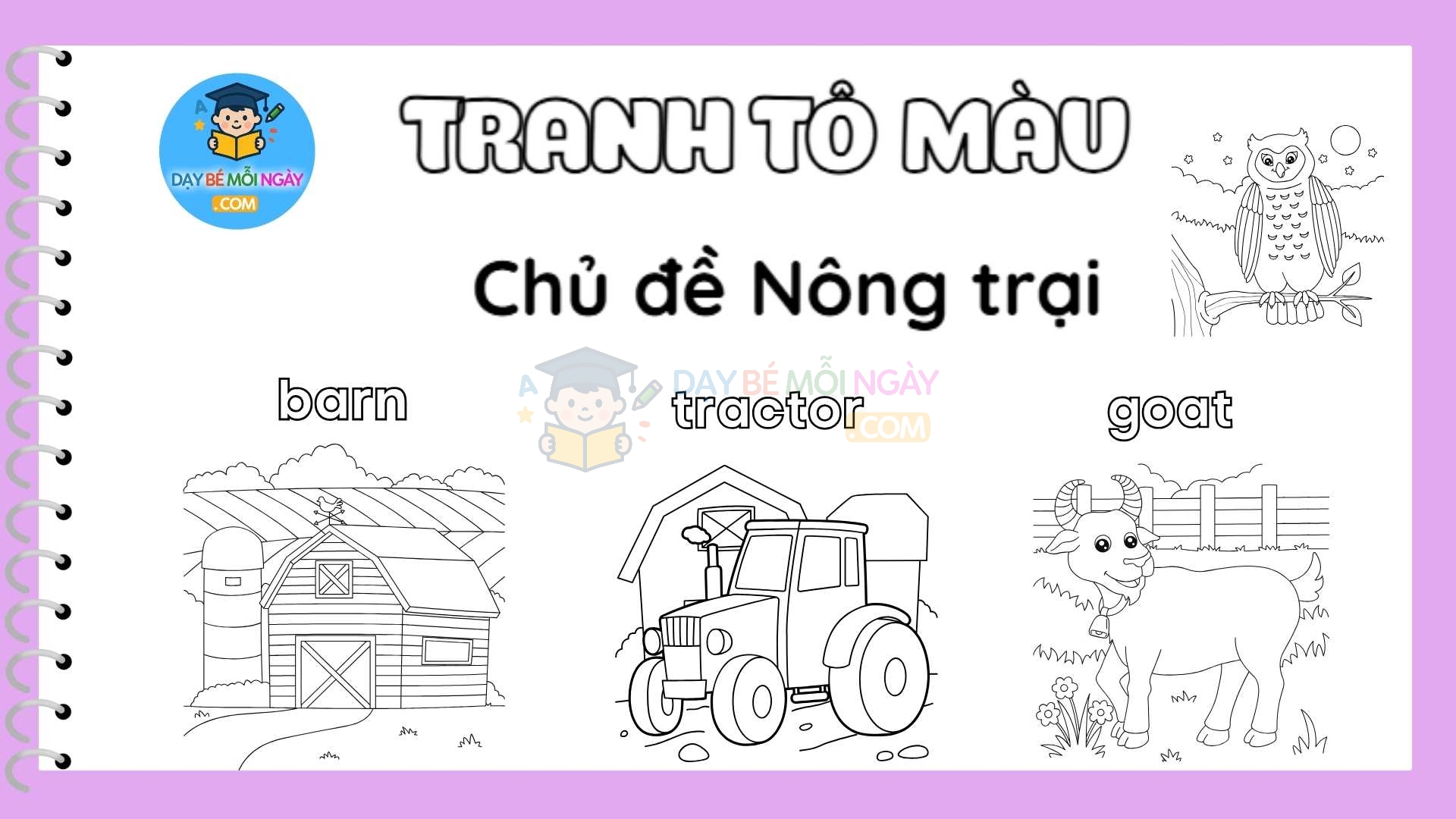 Tranh tô màu chủ đề nông trại