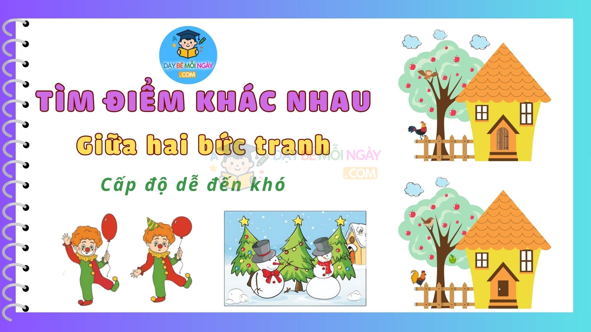 Tìm điểm khác nhau giữa 2 bức tranh