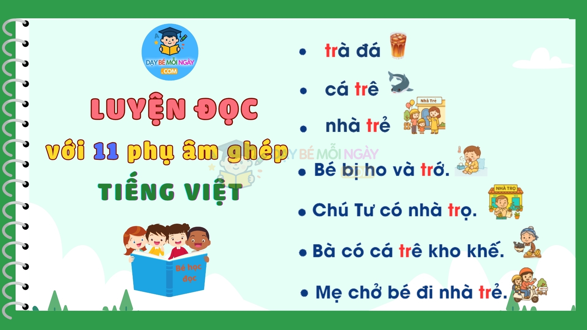 Luyện đọc với 11 phụ âm ghép tiếng việt