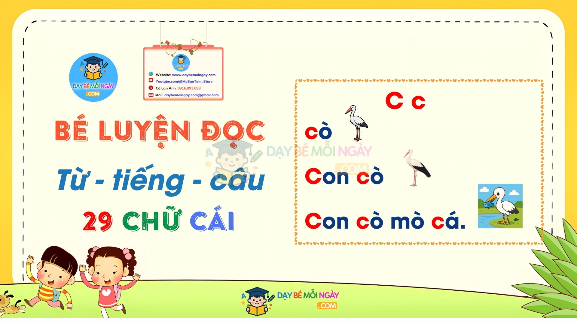 Luyện đọc từ tiếng và câu với bảng chữ cái