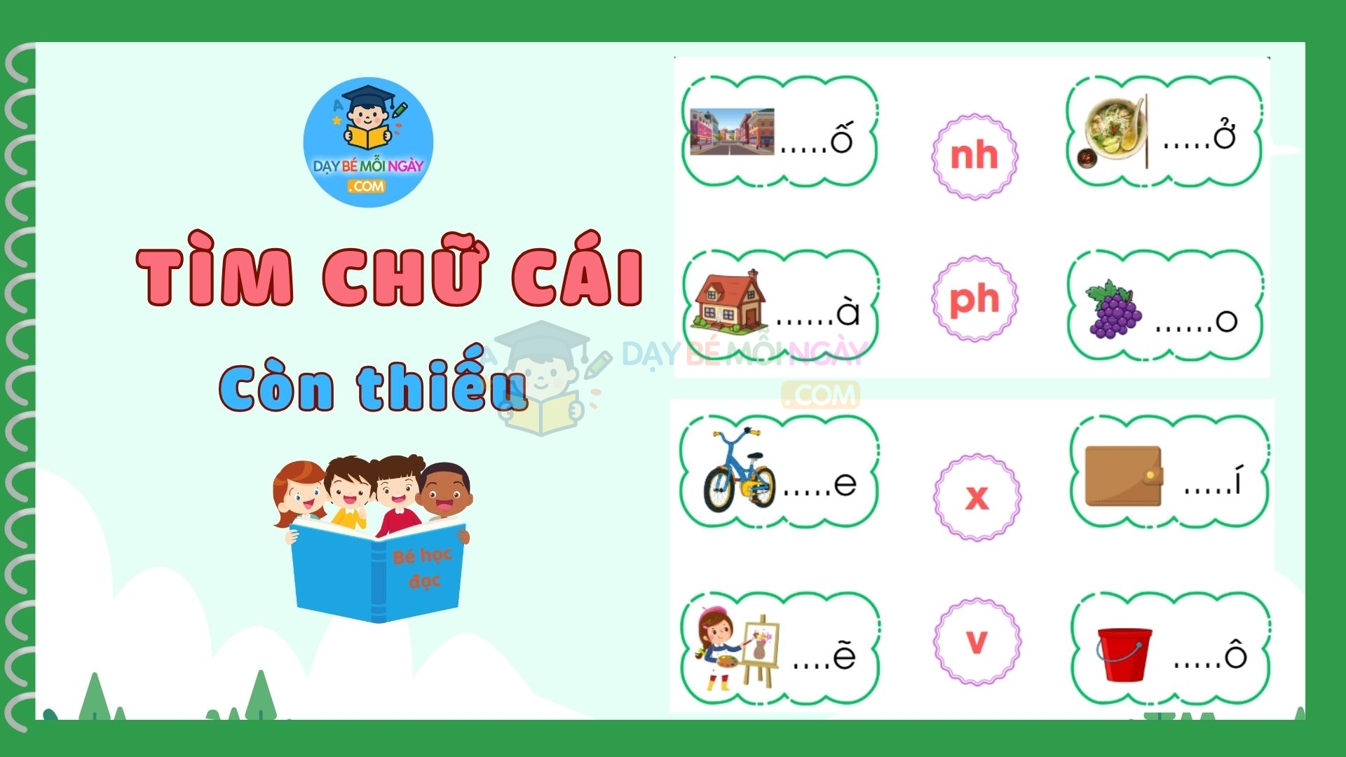 Tìm chữ cái còn thiếu
