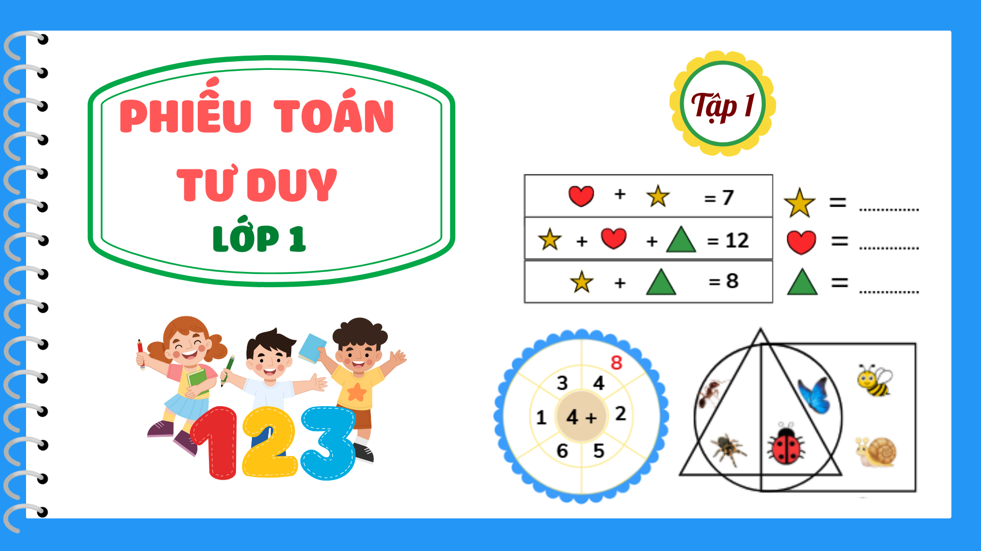 Phiếu toán tư duy lớp 1 - tập 1