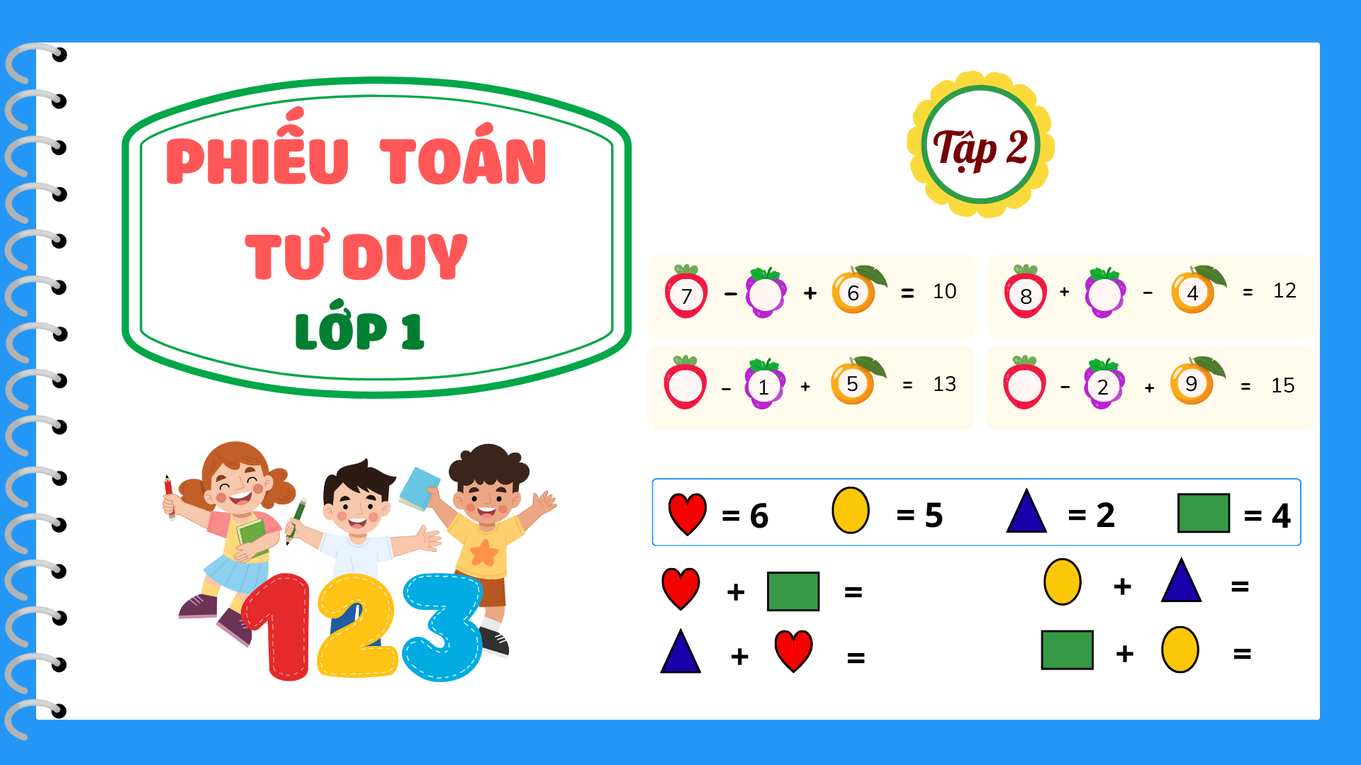 Phiếu toán tư duy lớp 1 - tập 2