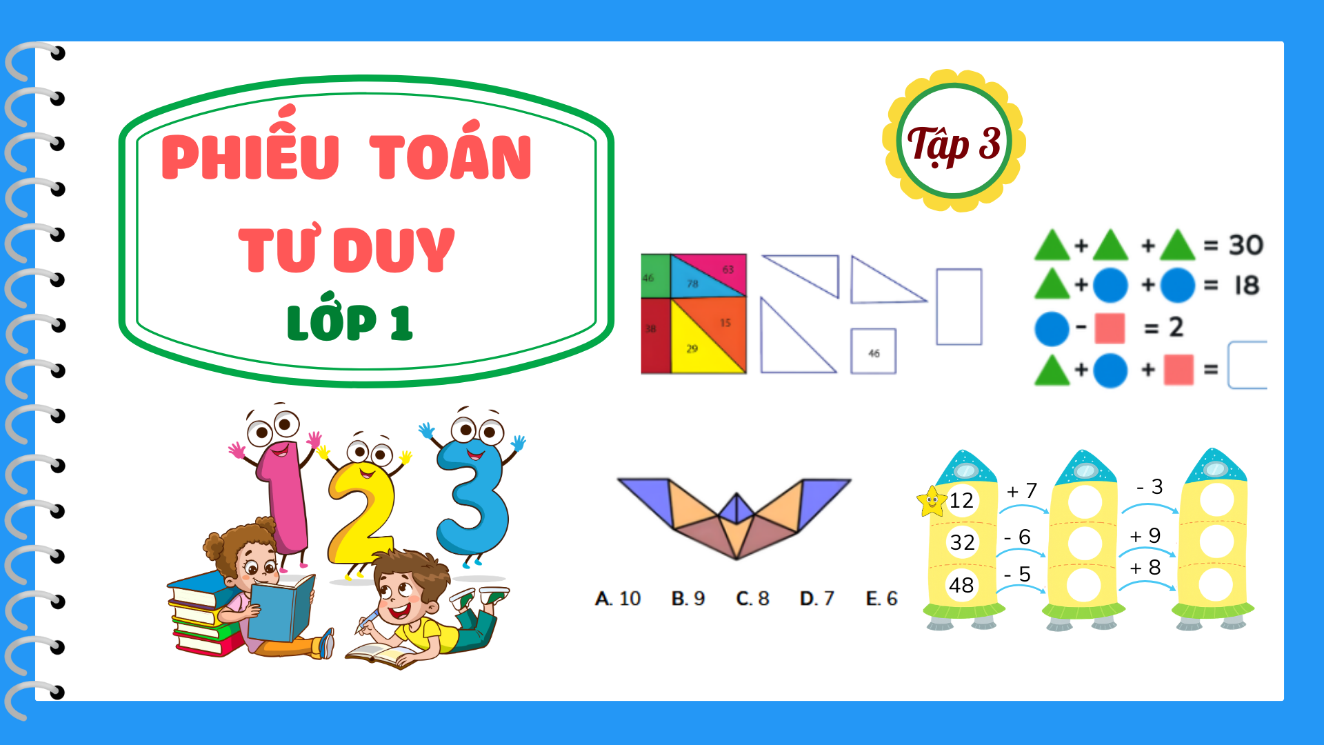 Phiếu toán tư duy lớp 1 - tập 3