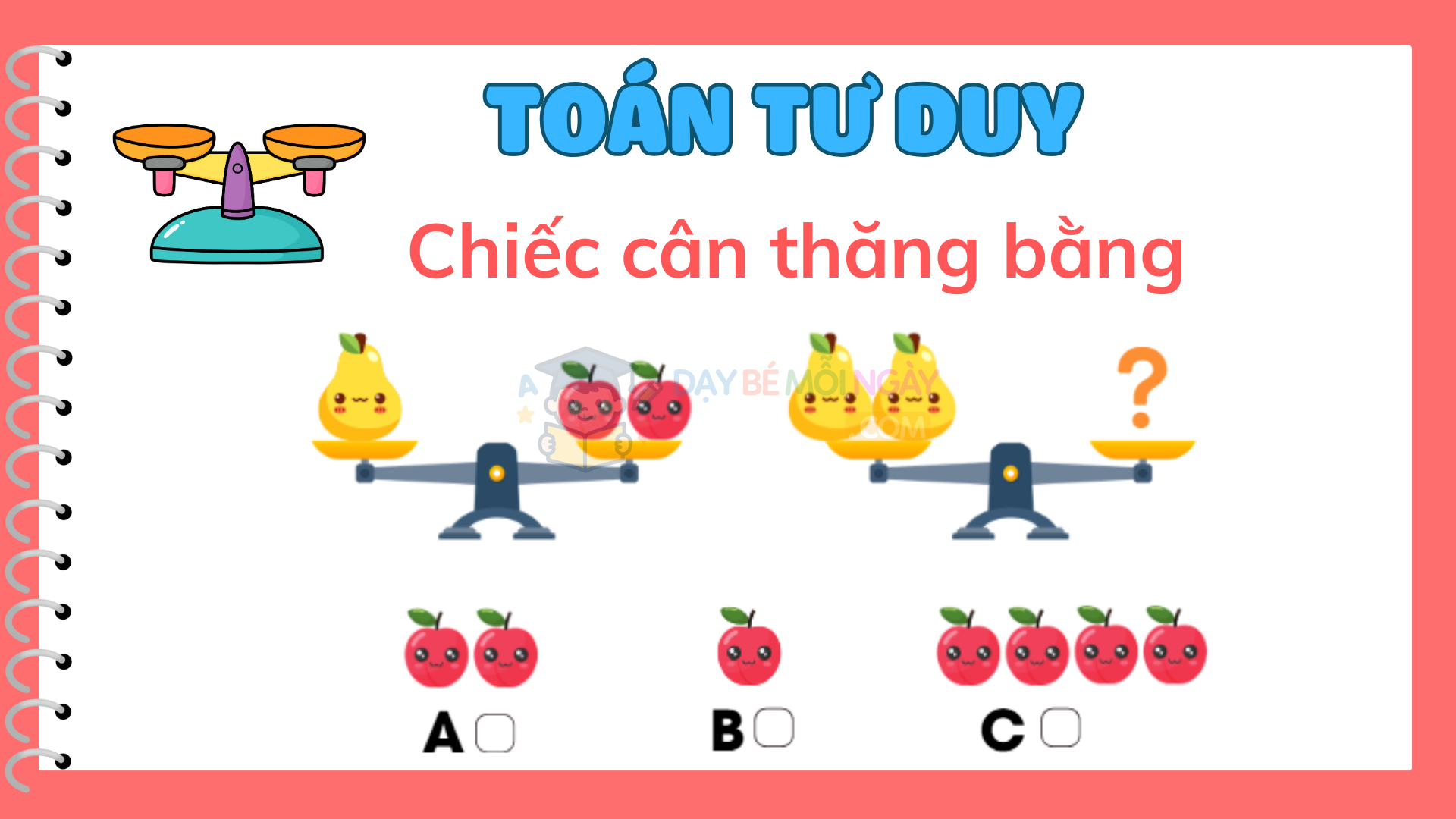 Toán tư duy chiếc cân thăng bằng