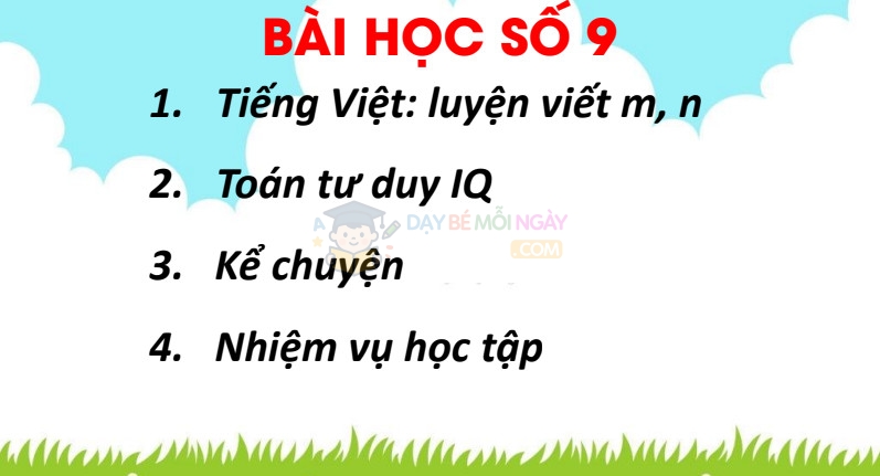 Bài số 9 – Ôn luyện chất lượng cao vào lớp 1