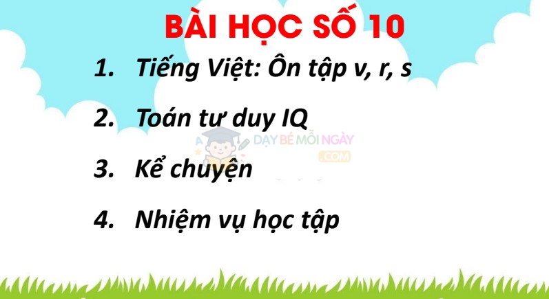 Bài số 10 – Ôn luyện chất lượng cao vào lớp 1